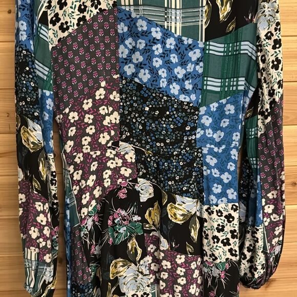 Monsoon Size 8 Bette Patch Print Long Sleeve Button Front Shirt Dress - Picture 13 of 15